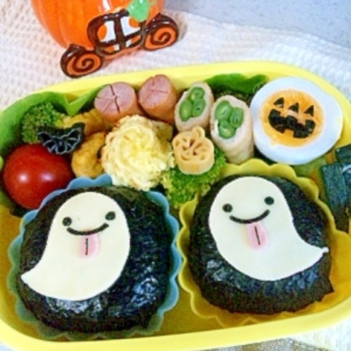 簡単キャラ弁☆ハロウィン　おばけのお弁当♪